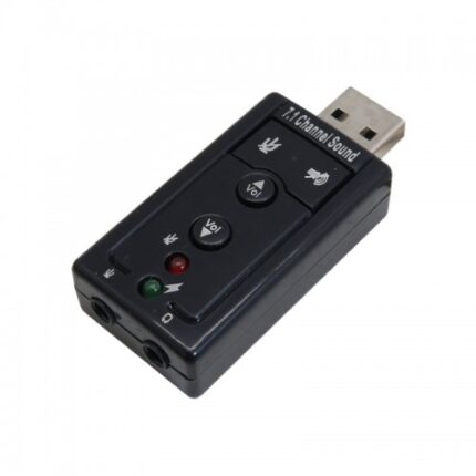 کارت صدا اکسترنال USB 7.1 با کنترل‌ولوم و LED – Plug & Play