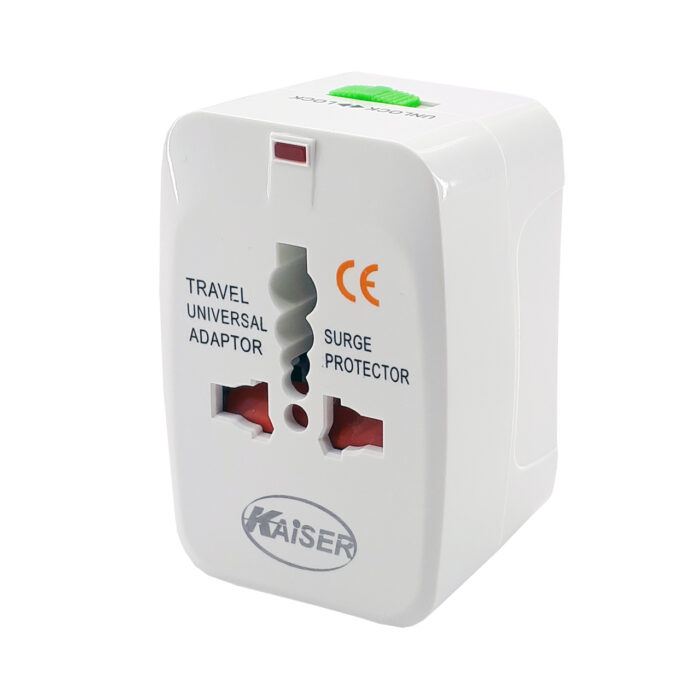 تبدیل برق 3 به 2 کایزر مدل AC-K120 مناسب برای پریزهای جهانی و ایران با محافظ کودک