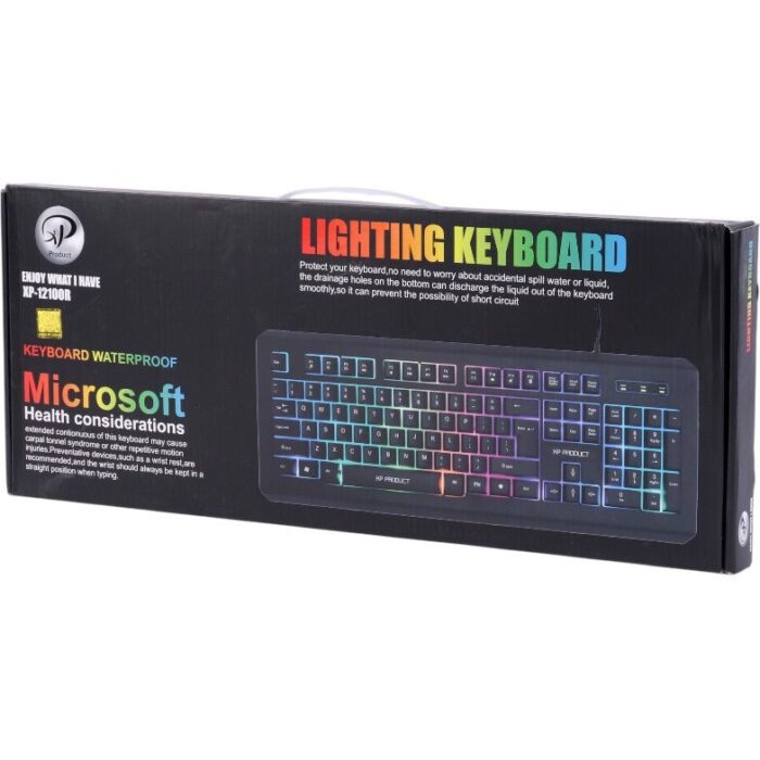 کیبورد سیم دار بک لایت RGB ایکس پی XP-12100R