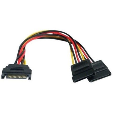 کابل برق ساتا 1 به 2 رویال – تبدیل یک پورت پاور SATA به دو خروجی برای هارد و SSD با ساختار ضخیم و هسته مسی