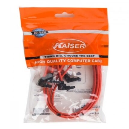 بسته 4 عددی کابل هارد ساتا کایزر 90 درجه طول 40 سانتی متر با سرعت انتقال بالا و گارانتی 6 ماهه