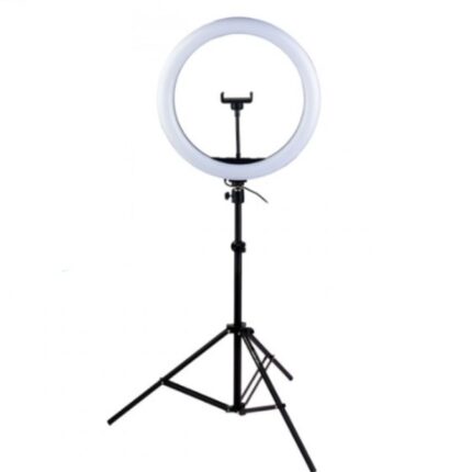 رینگ لایت 14 اینچ به همراه سه پایه عکاسی پی نت P-net مدل LJJ-36 مناسب برای نورپردازی حرفه‌ای عکس و فیلم با هولدر موبایل