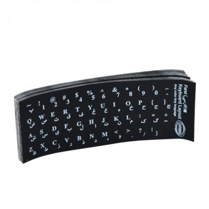 لیبل کیبورد چرمی آرمو مدل L525 با فونت فارسی و انگلیسی، طراحی براق و مقاوم مناسب برای انواع کیبورد