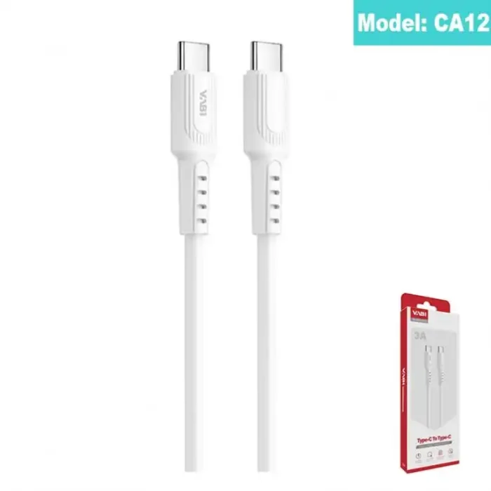 کابل تایپ سی به تایپ سی وابی مدل CA12 طول ۱ متر پشتیبانی از شارژ سریع 3A جنس TPE