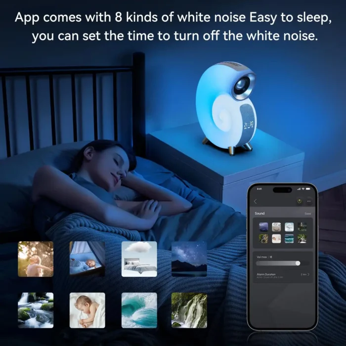 اسپیکر پرتابل و چراغ خواب مدل CONCH N63 RGB مدل حلزونی