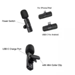 میکروفون بی‌سیم دو کاربره K9 مخصوص آیفون (Lightning)
